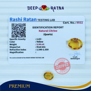 Citrine 3.54 Carat (Brazil) - Deep Ratna