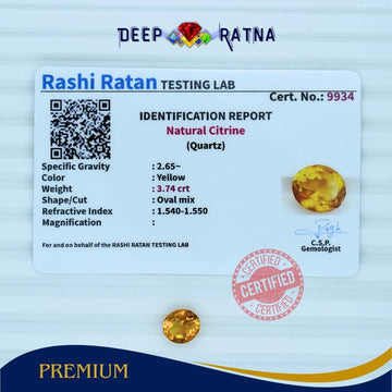 Citrine 3.74 Carat (Brazil) - Deep Ratna