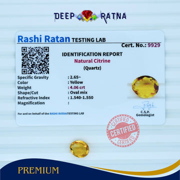 Citrine 4.06 Carat (Brazil) - Deep Ratna