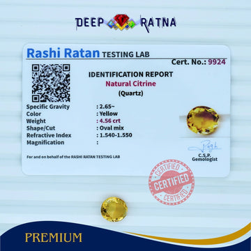 Citrine 4.56 Carat (Brazil) - Deep Ratna