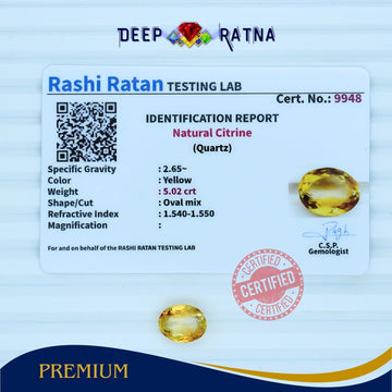 Citrine 5.02 Carat (Brazil) - Deep Ratna