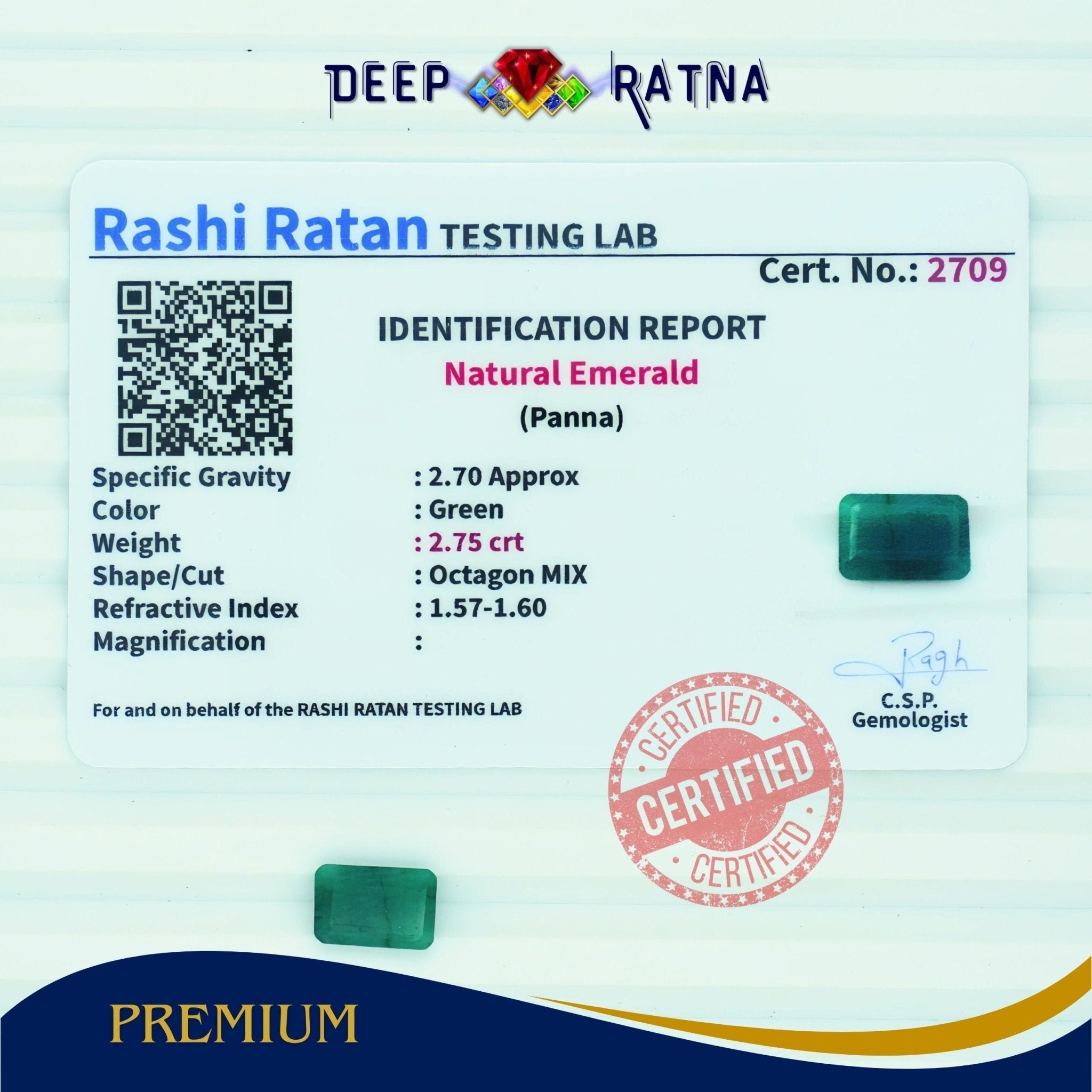 Emerald 2.75 Carat (Brazil) - Deep Ratna