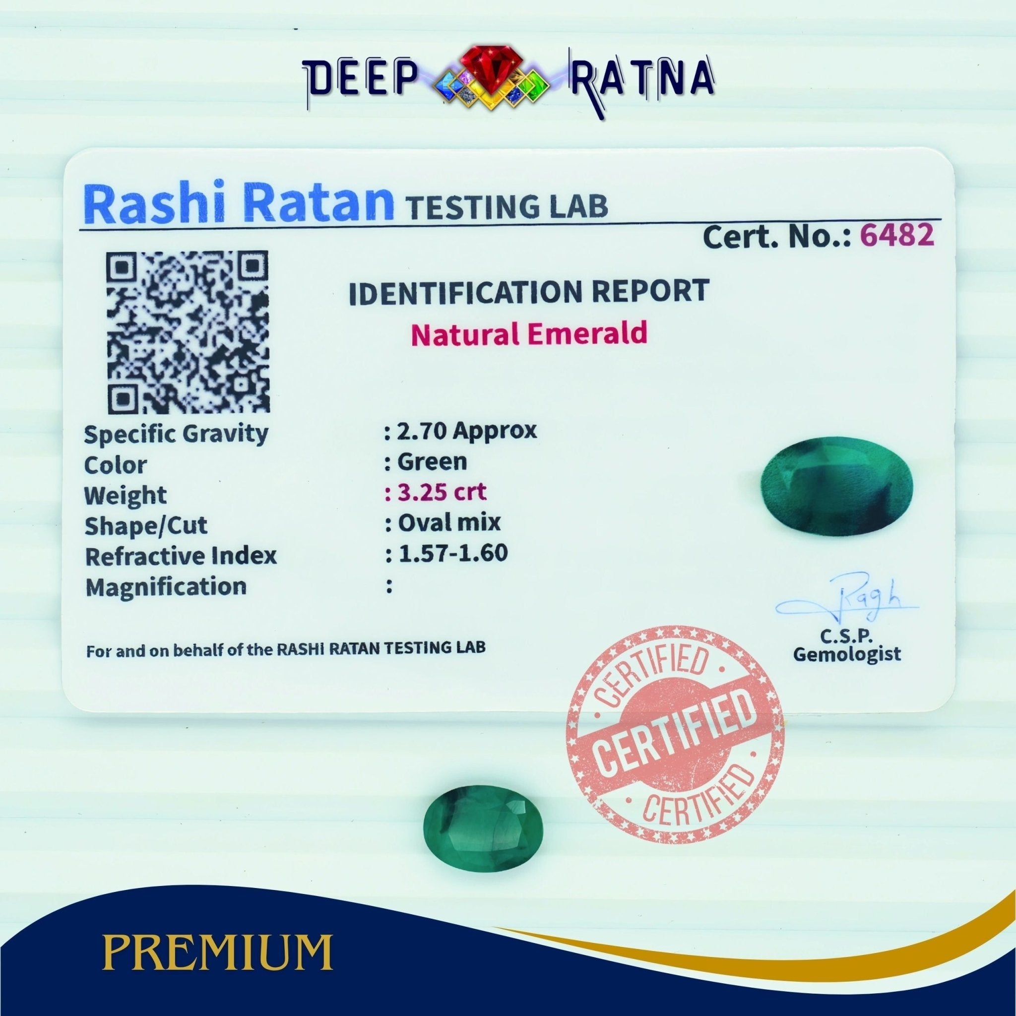 Emerald 3.25 Carat (Brazil) - Deep Ratna