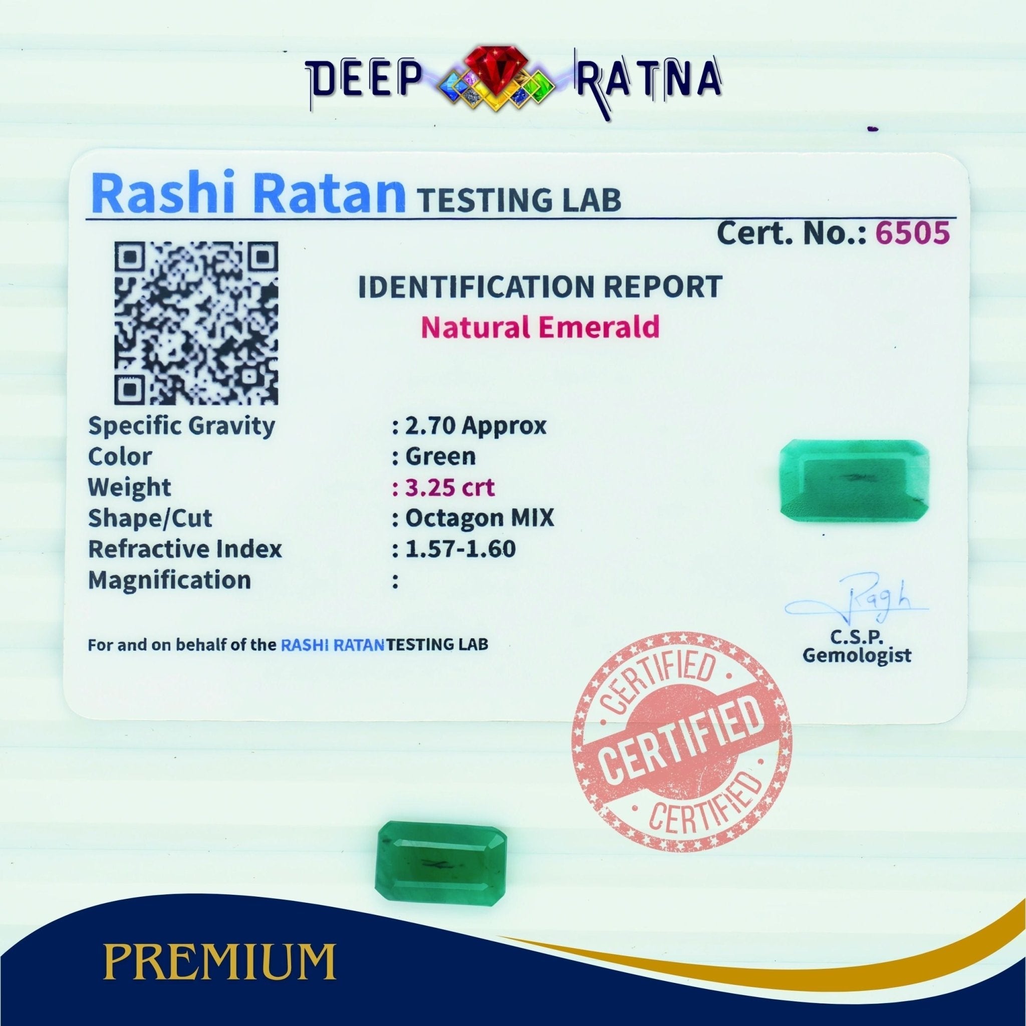 Emerald 3.25 Carat (Brazil) - Deep Ratna