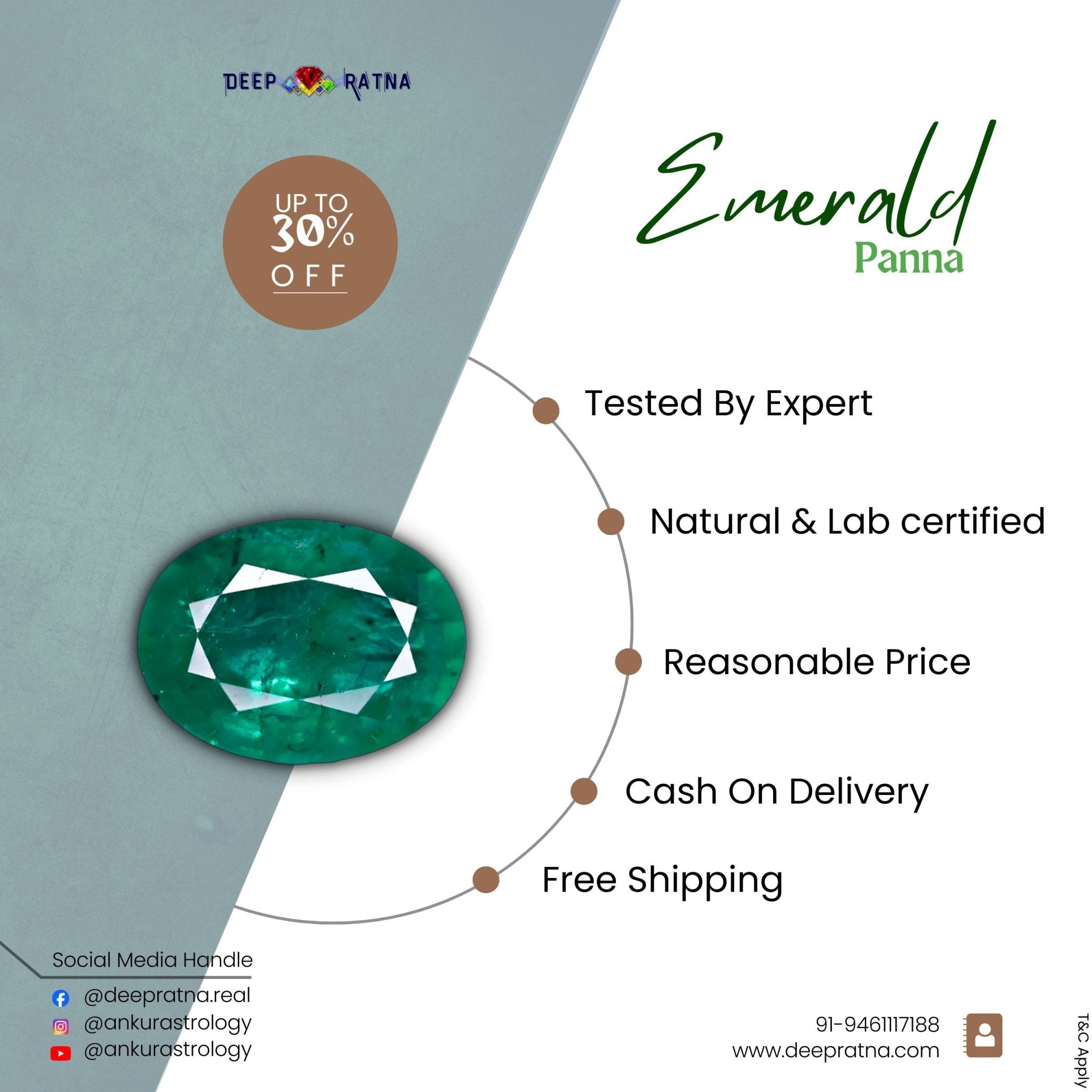 Emerald 3.40 Carat (Zambia) - Deep Ratna