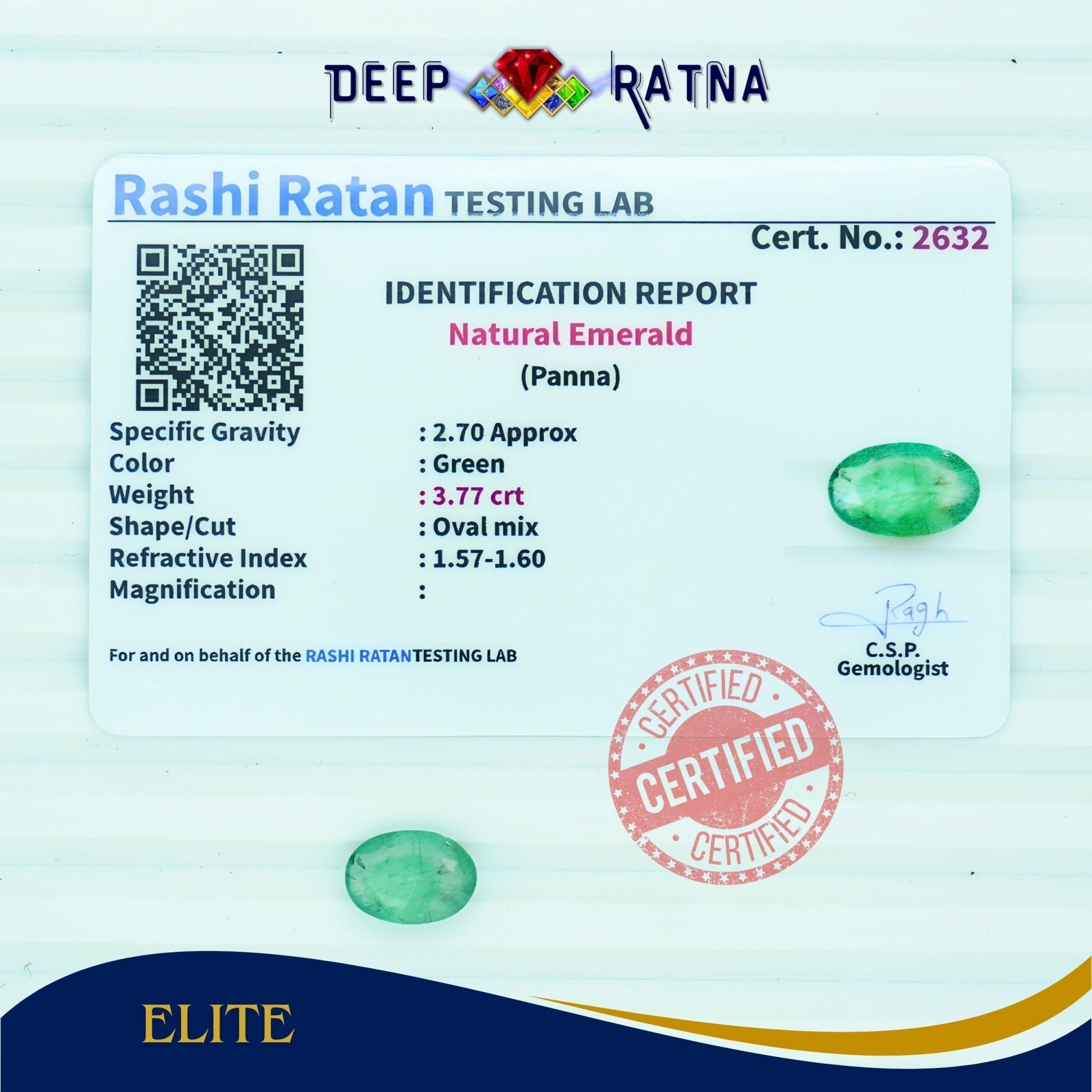 Emerald 3.77 Carat (Zambia) - Deep Ratna
