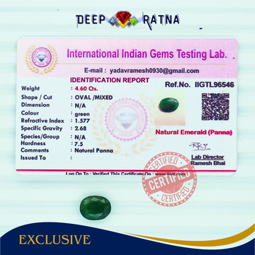 Emerald 4.60 Carat (Zambia) - Deep Ratna