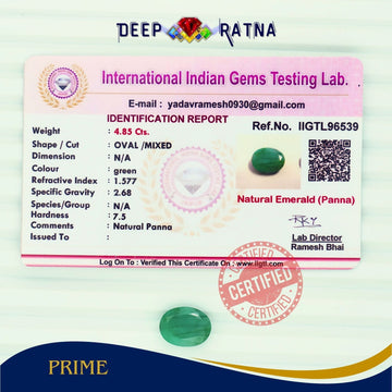 Emerald 4.85 Carat (Brazil) - Deep Ratna