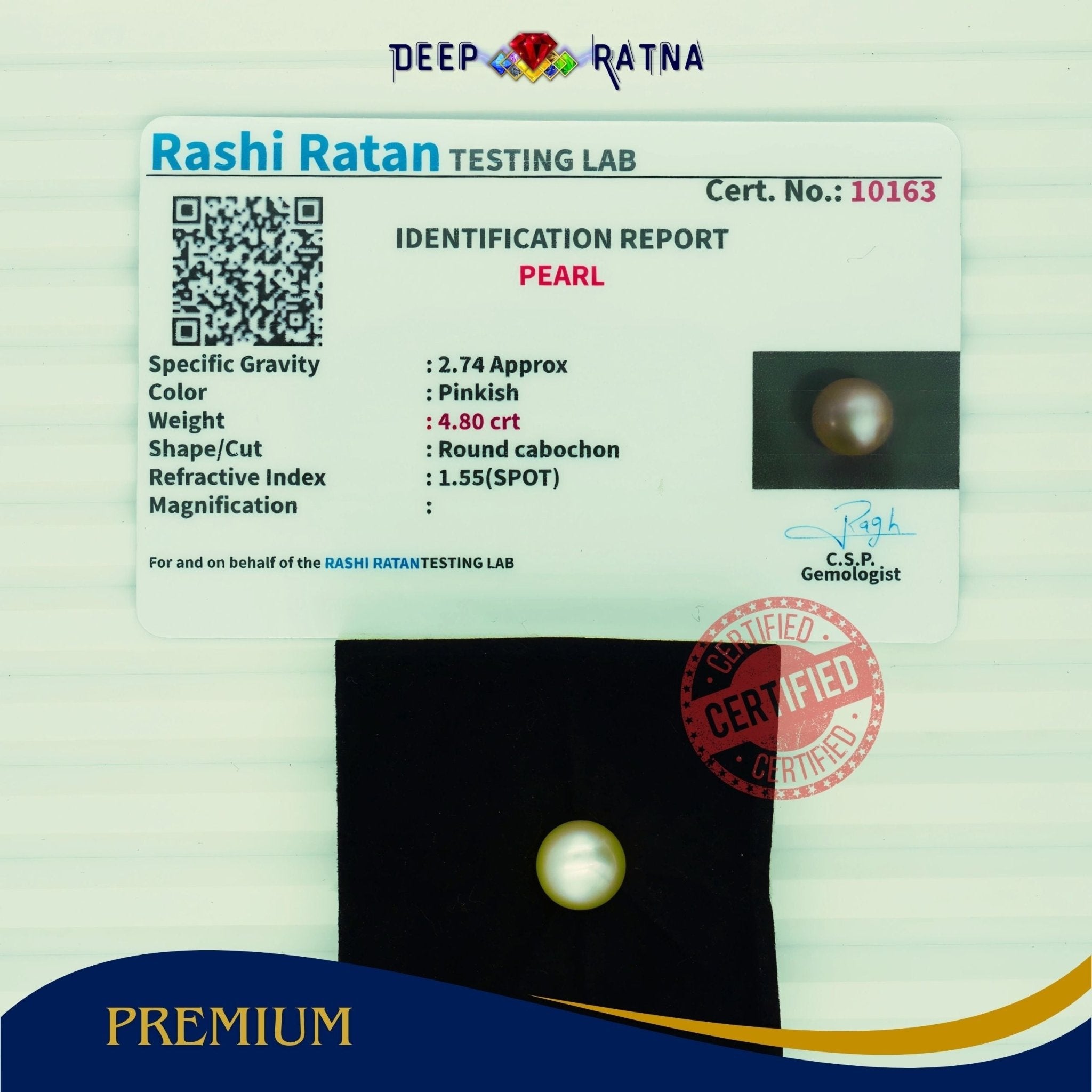 Golden Pearl 4.80 carat (Fresh Water) - Deep Ratna
