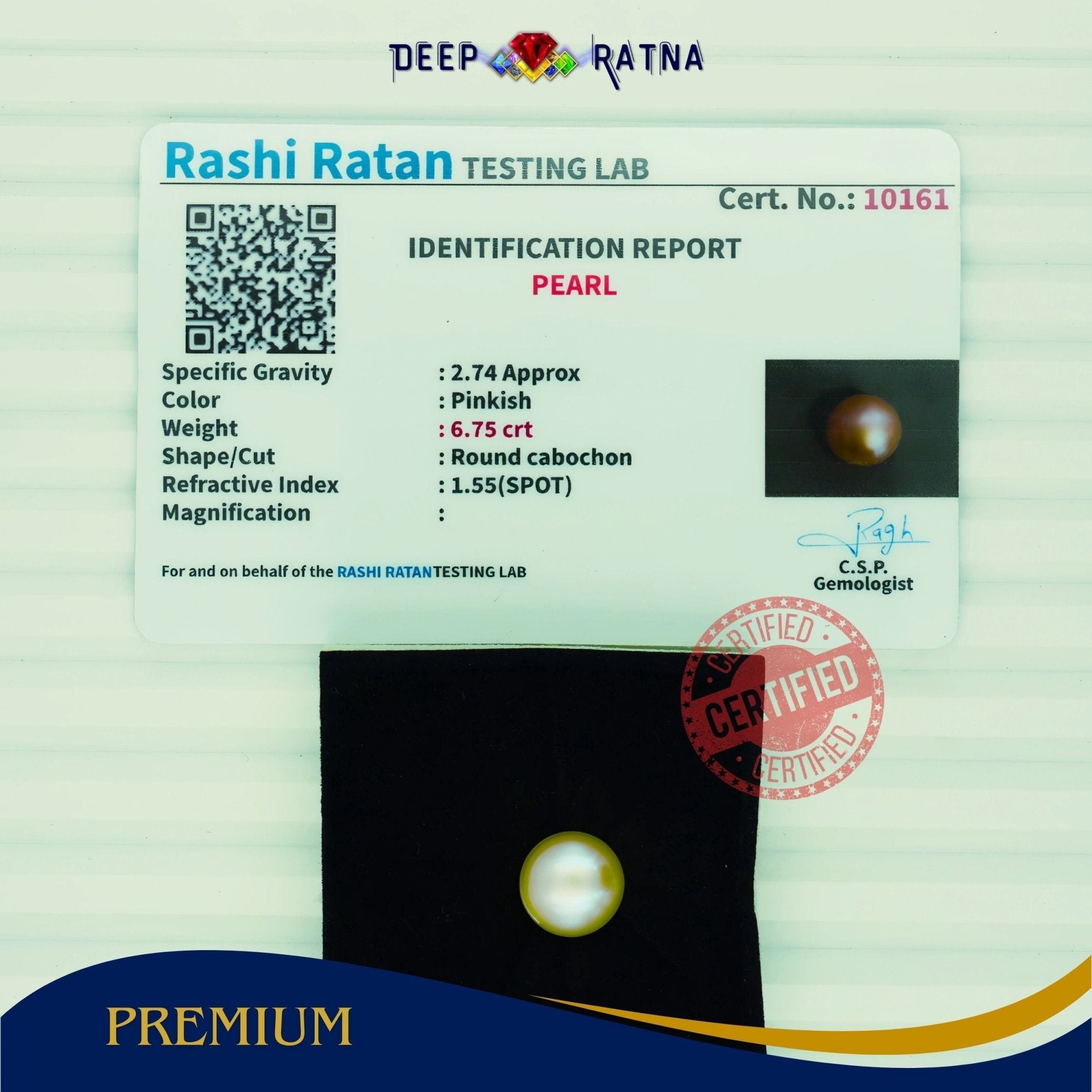 Golden Pearl 6.75 carat (Fresh Water) - Deep Ratna