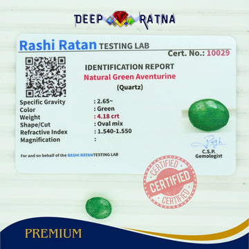 Green Aventurine 4.18 carat - Deep Ratna