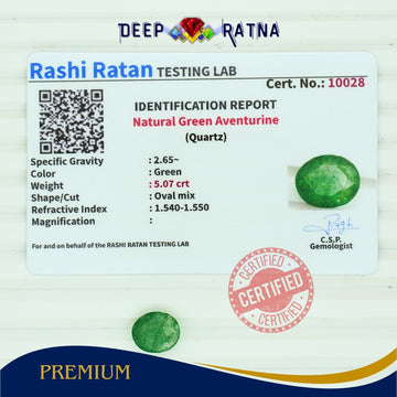 Green Aventurine 5.07 carat - Deep Ratna