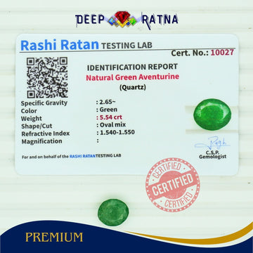 Green Aventurine 5.54 carat - Deep Ratna