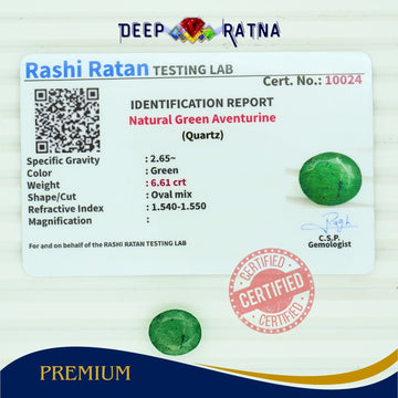 Green Aventurine 6.61 carat - Deep Ratna