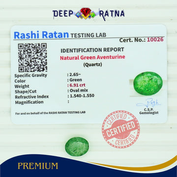 Green Aventurine 6.91 carat - Deep Ratna