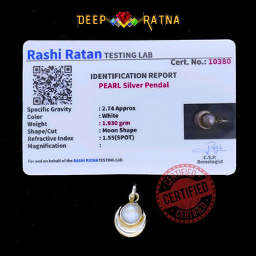 Half Moon Pearl Silver Pendent (1.02 Gram) - Deep Ratna