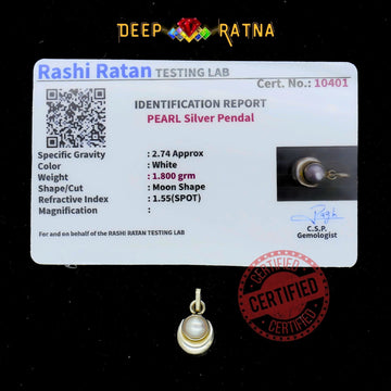 Half Moon Pearl Silver Pendent (1.10 Gram) - Deep Ratna