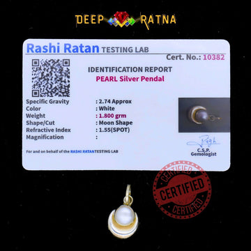 Half Moon Pearl Silver Pendent (1.18 Gram) - Deep Ratna