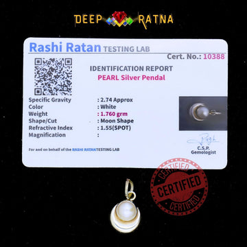 Half Moon Pearl Silver Pendent (1.40 Gram) - Deep Ratna