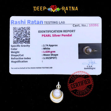 Half Moon Pearl Silver Pendent (1.44 Gram) - Deep Ratna