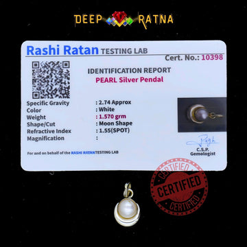 Half Moon Pearl Silver Pendent (1.45 Gram) - Deep Ratna