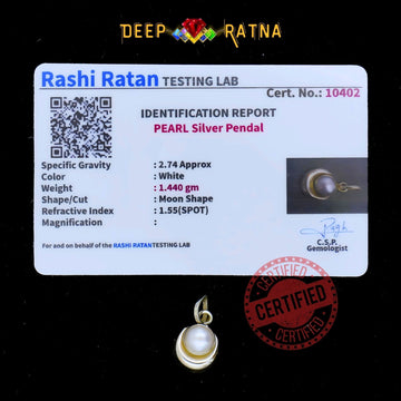 Half Moon Pearl Silver Pendent (1.63 Gram) - Deep Ratna
