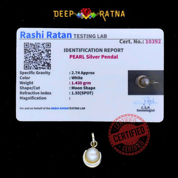 Half Moon Pearl Silver Pendent (1.69 Gram) - Deep Ratna
