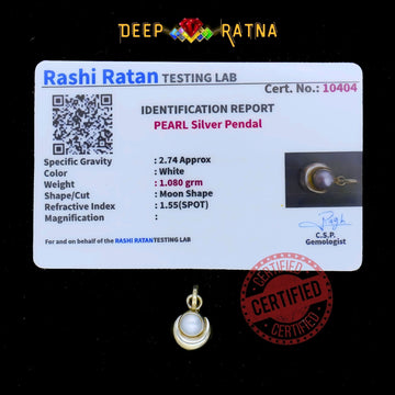 Half Moon Pearl Silver Pendent (1.82 Gram) - Deep Ratna