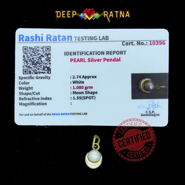 Half Moon Pearl Silver Pendent (1.84 Gram) - Deep Ratna