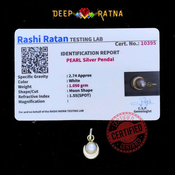Half Moon Pearl Silver Pendent (1.87 Gram) - Deep Ratna