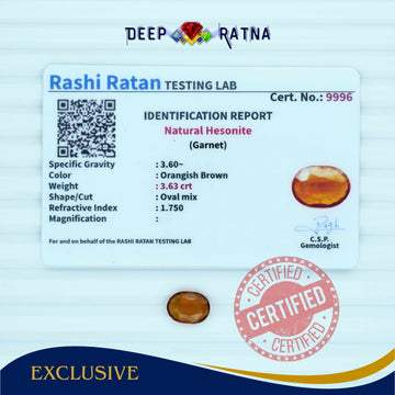 Hessonite 3.63 Carat (Ceylon) - Deep Ratna