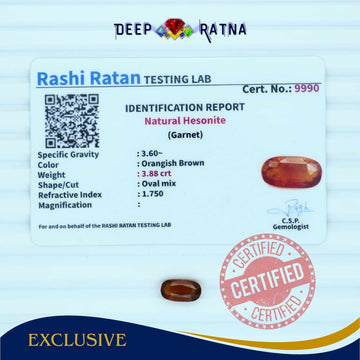 Hessonite 3.88 Carat (Ceylon) - Deep Ratna