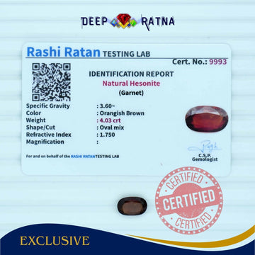 Hessonite 4.03 Carat (Ceylon) - Deep Ratna