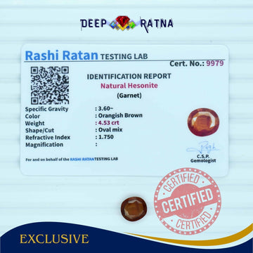 Hessonite 4.53 Carat (Ceylon) - Deep Ratna