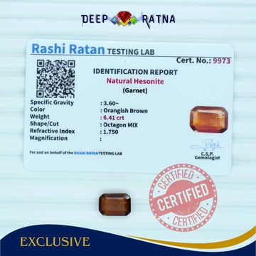 Hessonite 6.41 Carat (Ceylon) - Deep Ratna