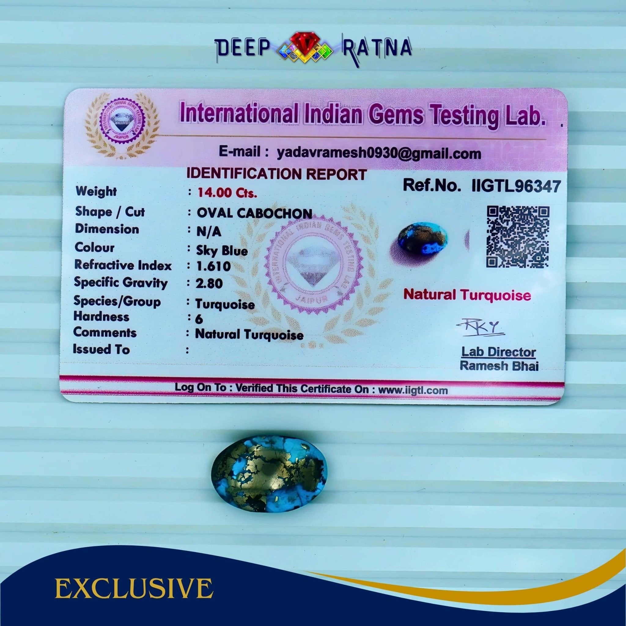 Irani Firoza (Turquoise) 14 Carat - Deep Ratna