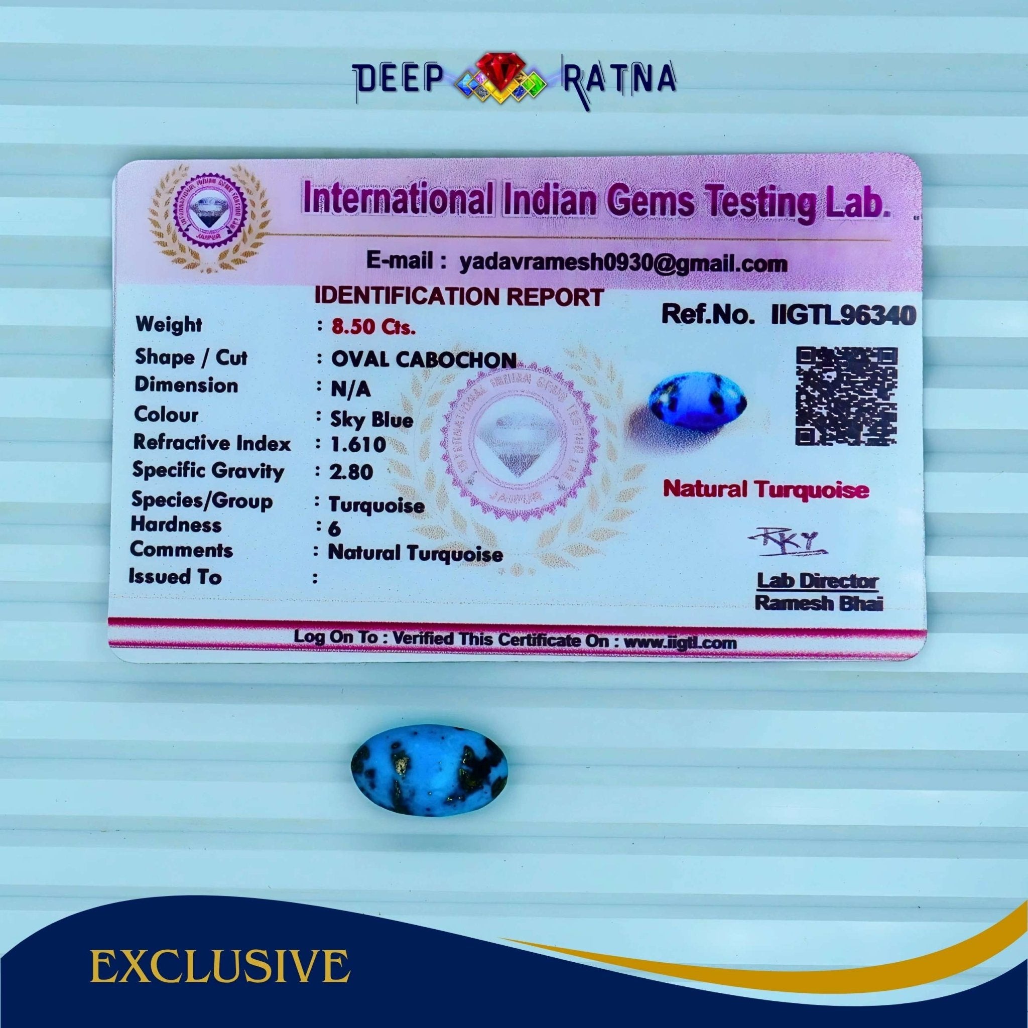 Irani Firoza (Turquoise) 8.50 Carat - Deep Ratna