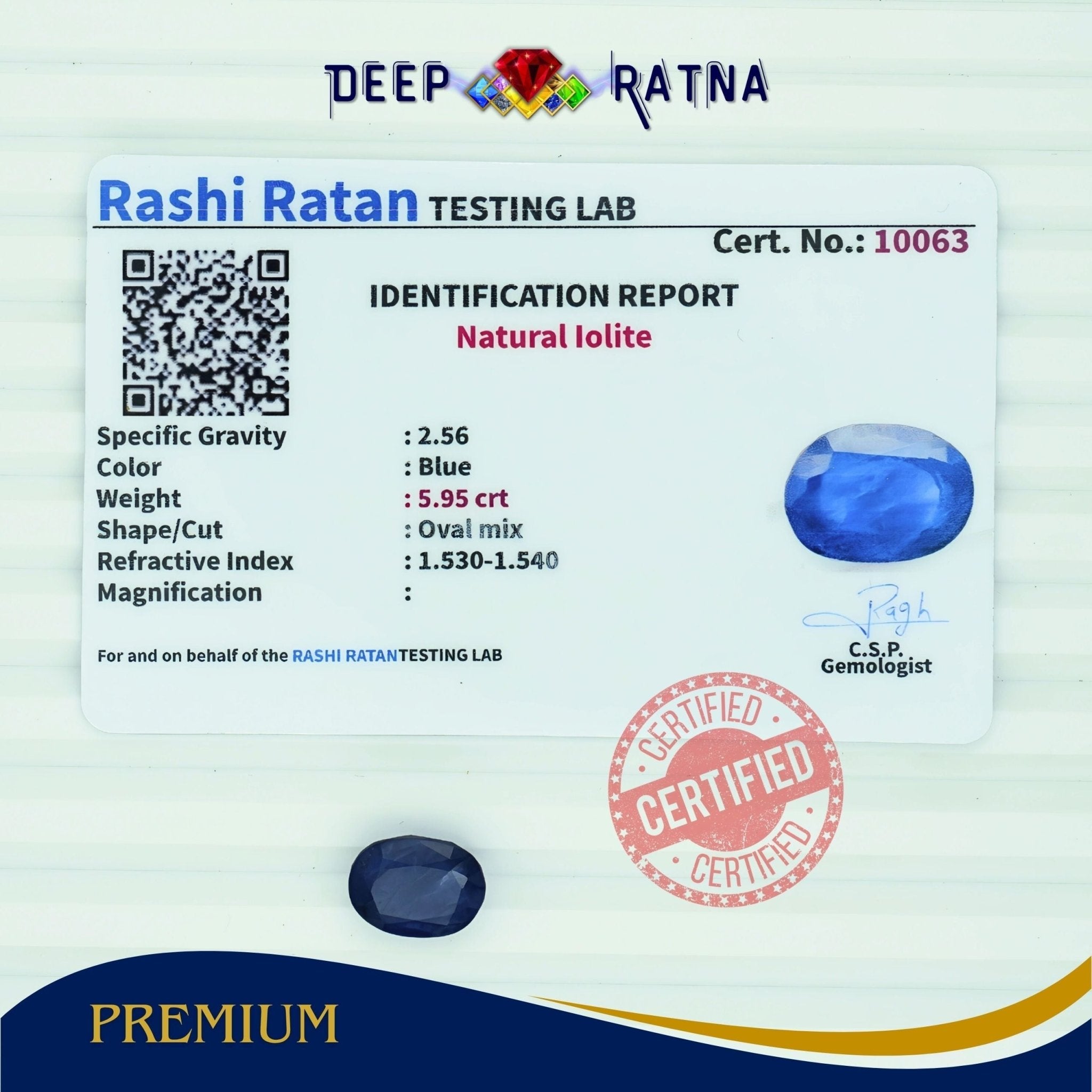 Lolite 5.95 Carat (Africa) - Deep Ratna