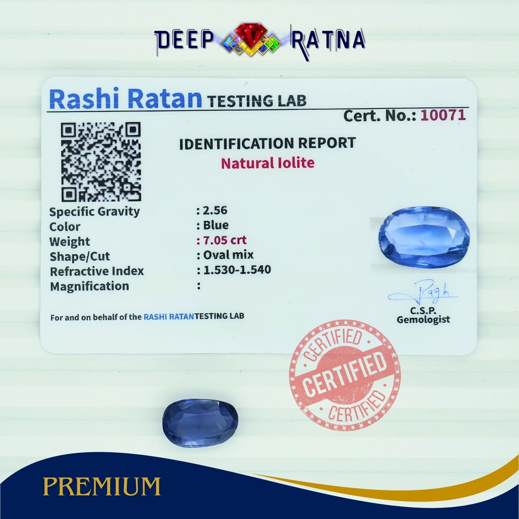 Lolite 7.05 Carat (Africa) - Deep Ratna