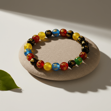 Multi Om Mani Onyx Bracelet - Deep Ratna