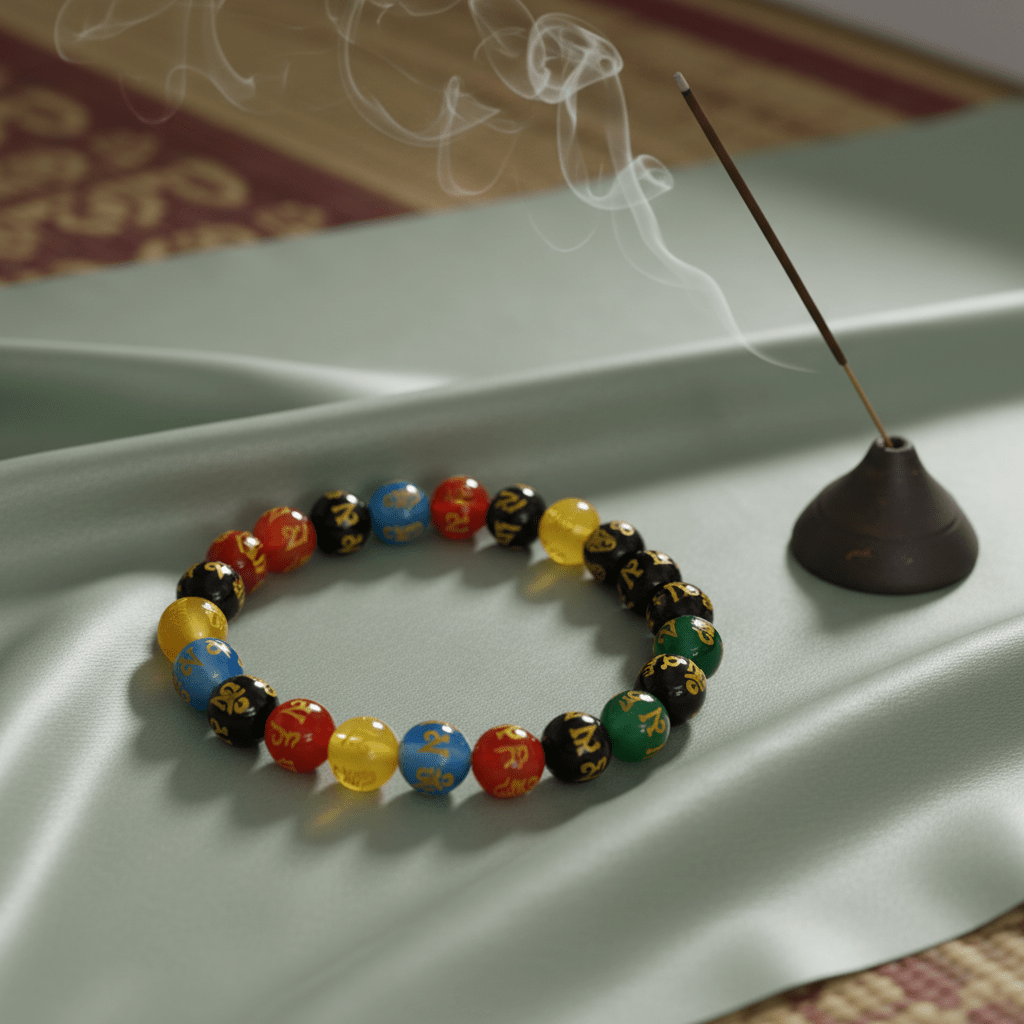 Multi Om Mani Onyx Bracelet - Deep Ratna