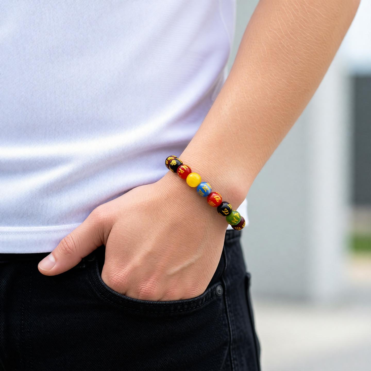 Multi Om Mani Onyx Bracelet - Deep Ratna