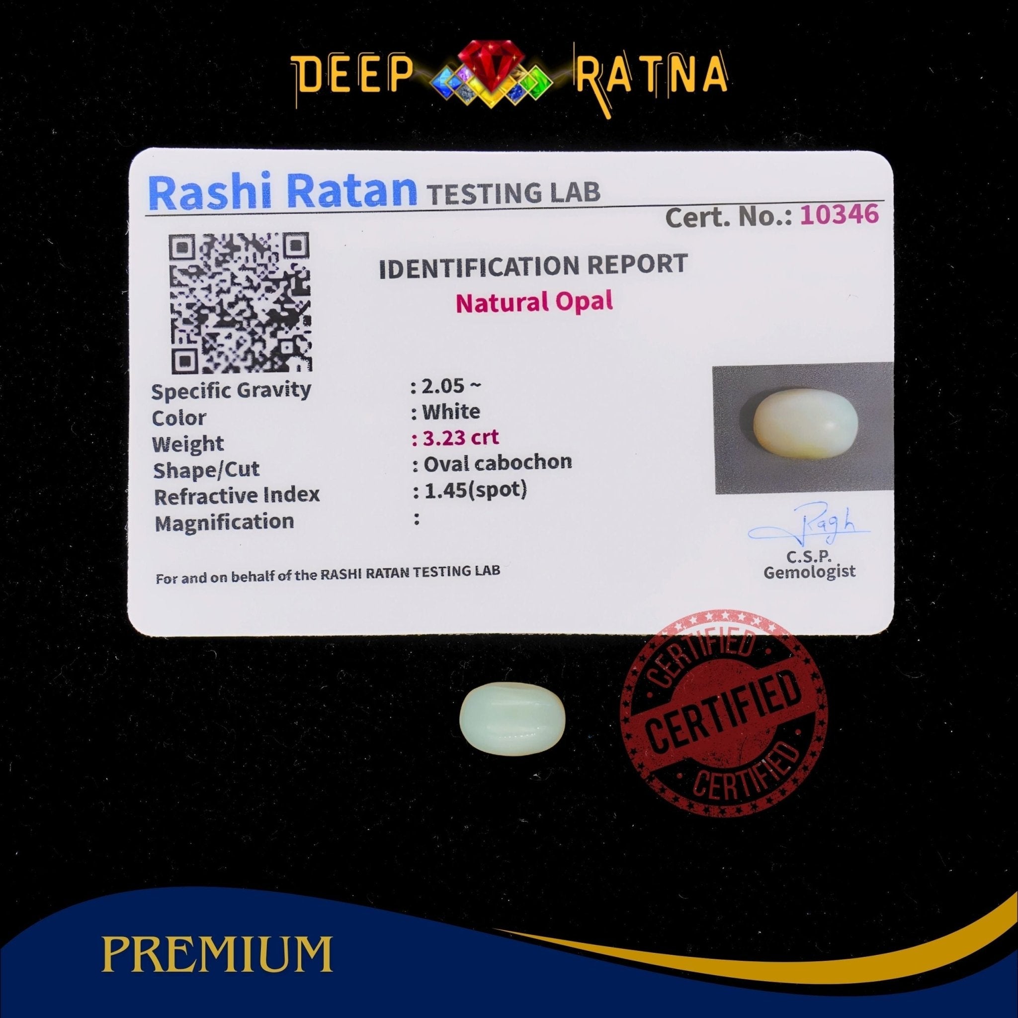Opal 3.23 Carat Australian (Without Fire) - Deep Ratna