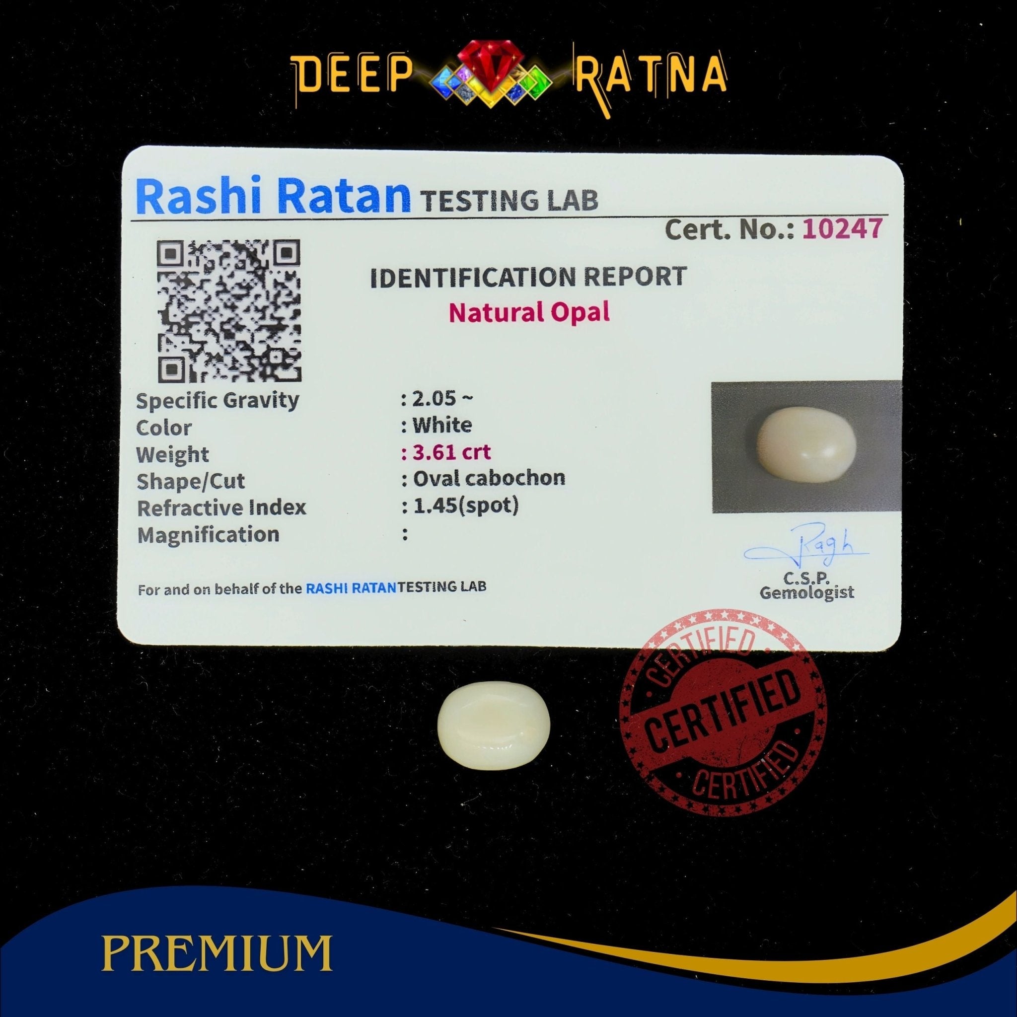 Opal 3.61 Carat Australian (Without Fire) - Deep Ratna