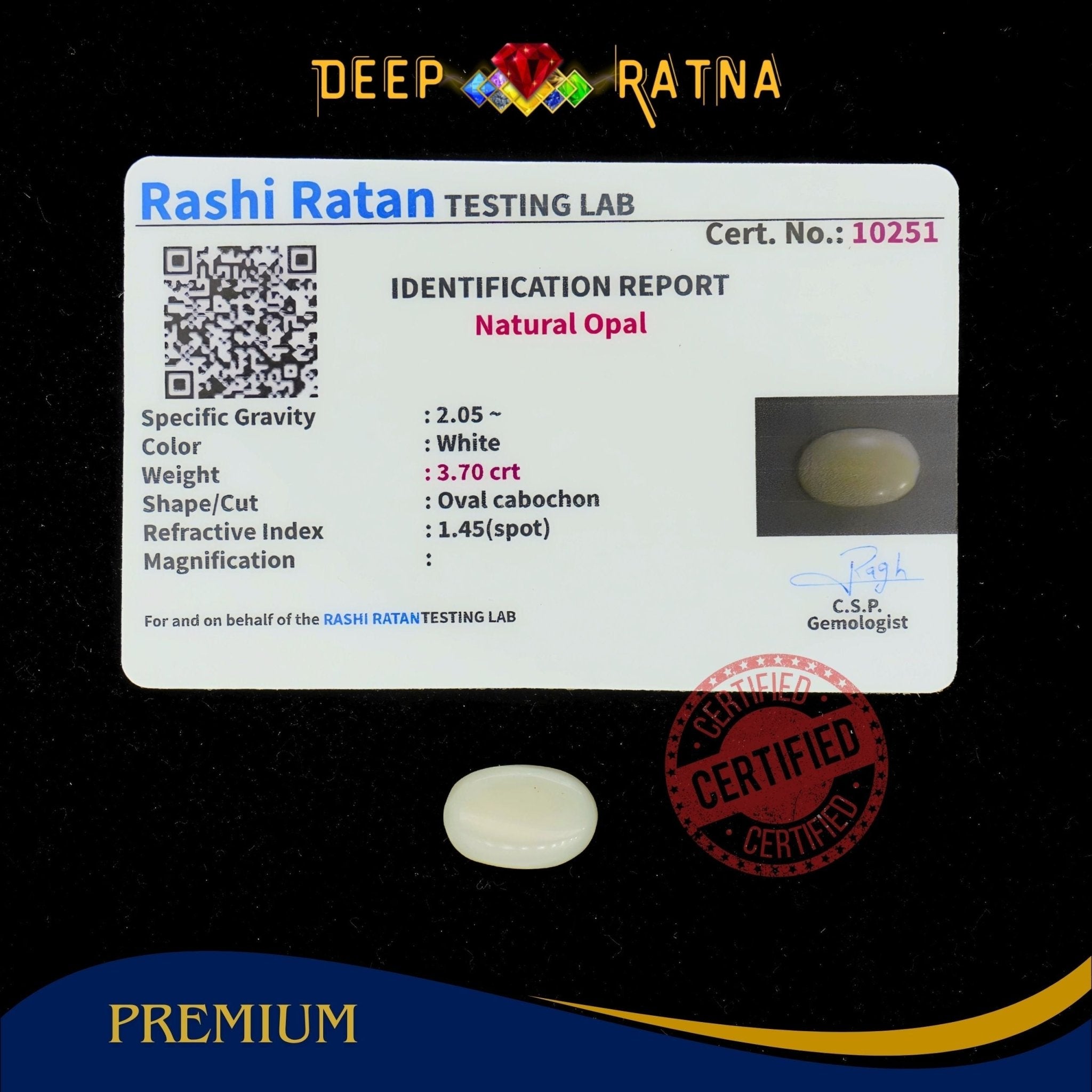 Opal 3.70 Carat Australian (Without Fire) - Deep Ratna