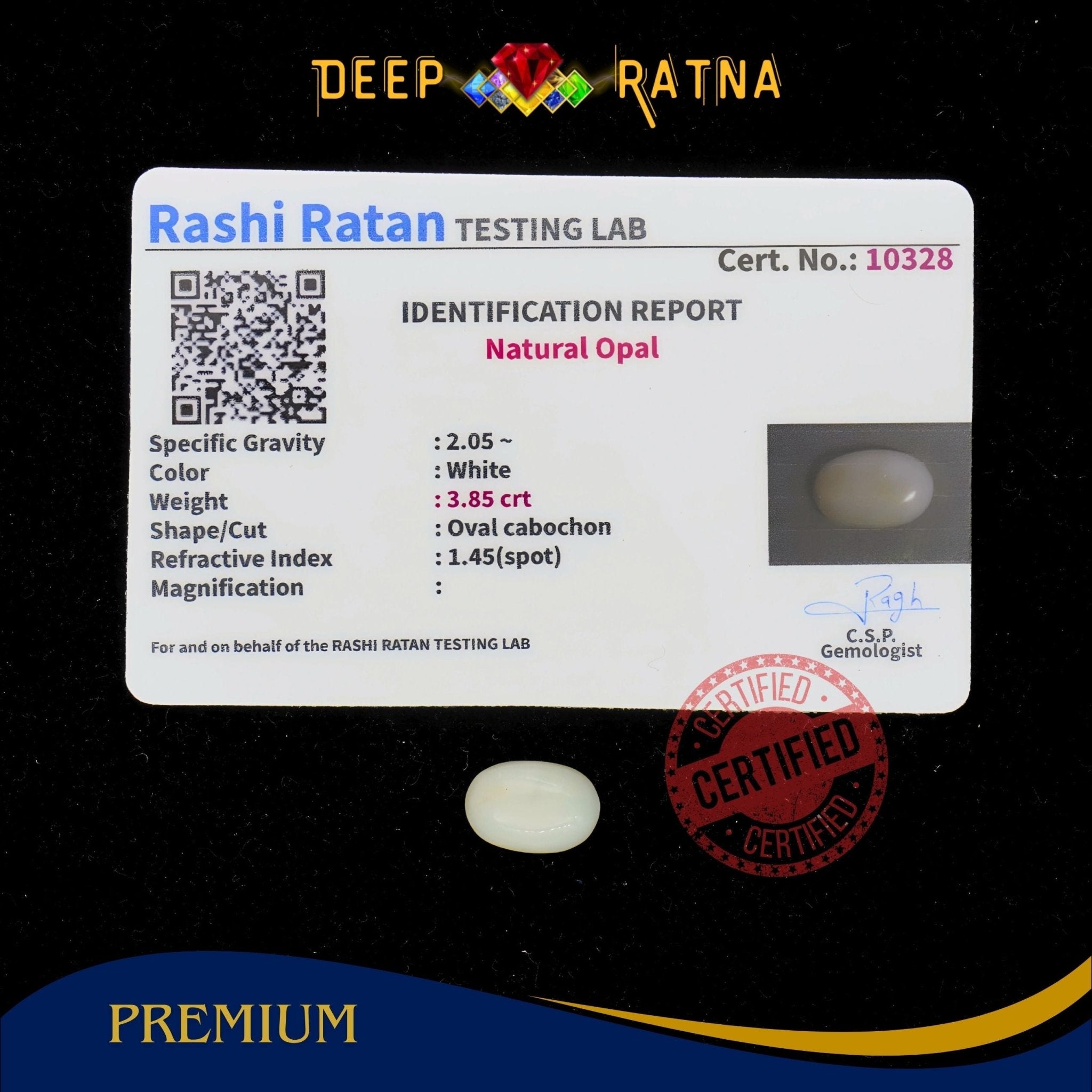 Opal 3.85 Carat Australian (Without Fire) - Deep Ratna
