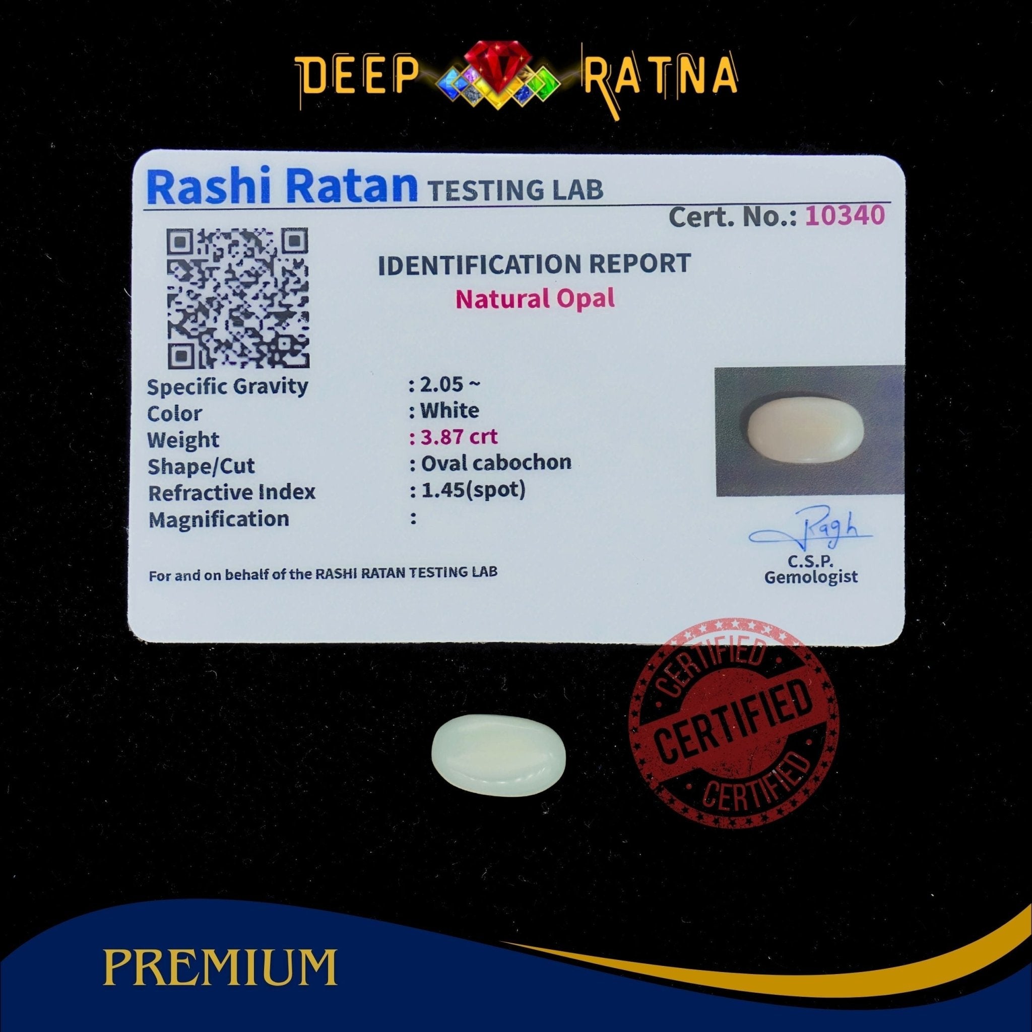 Opal 3.87 Carat Australian (Without Fire) - Deep Ratna