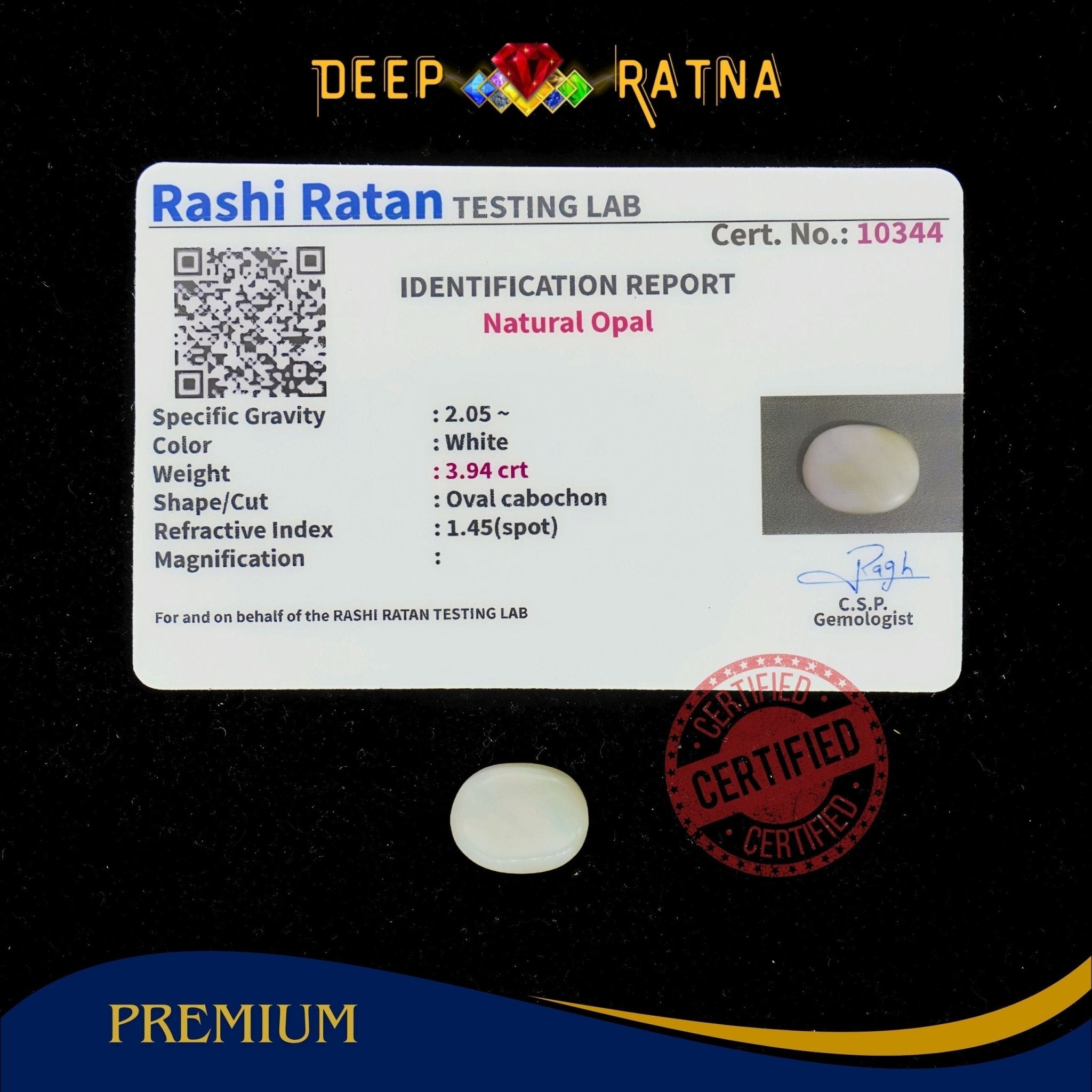 Opal 3.94 Carat Australian (Without Fire) - Deep Ratna