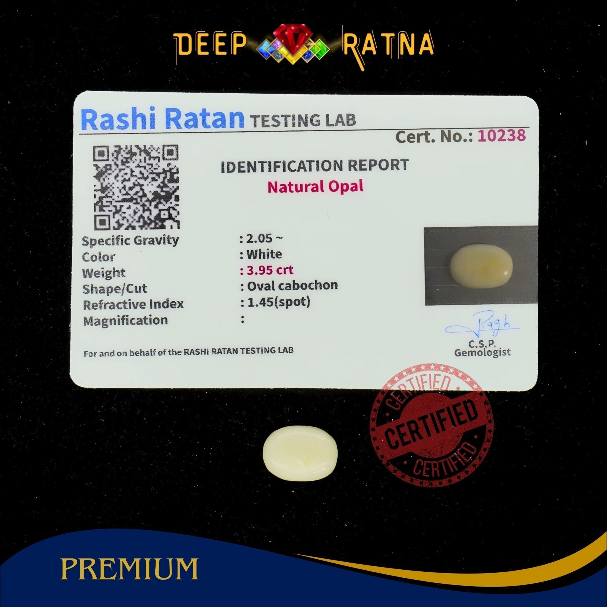 Opal 3.95 Carat Australian (Without Fire) - Deep Ratna