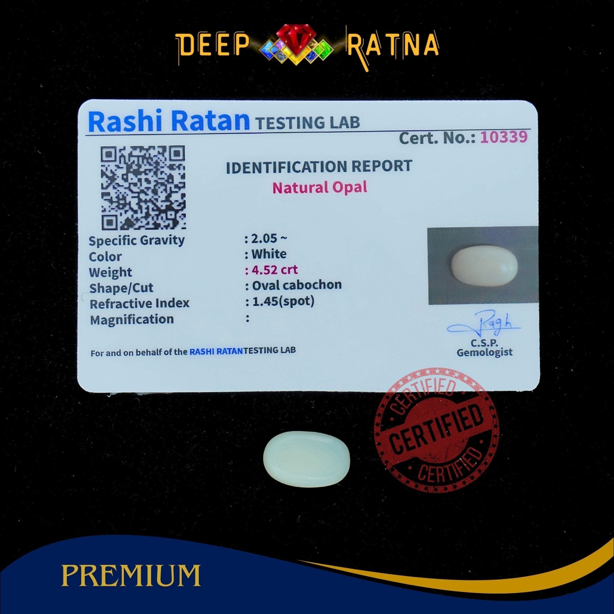 Opal 4.52 Carat Australian (Without Fire) - Deep Ratna